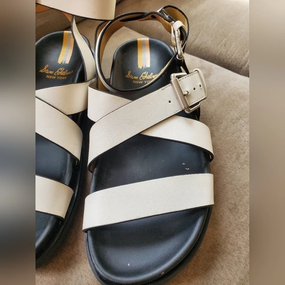 Sam Edelman Women Eleanora Sandal Shoe Size 7 Lug Sole Leather Ankle Strap